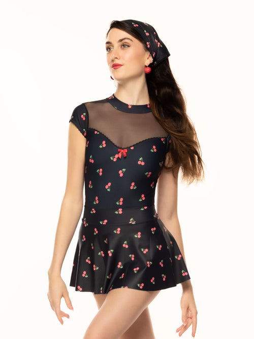 Flare Skirt Cherry Delight Black RTW