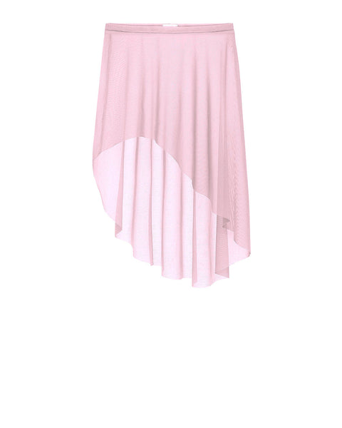 Asymmetrical Short Skirt Light Pink Mesh RTW