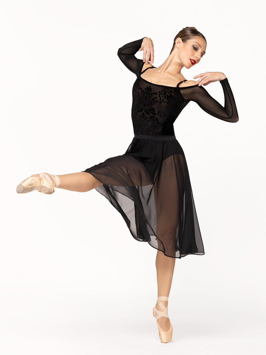 Elevé Dancewear | Chiffon Rehearsal Skirt Black Kids RTW