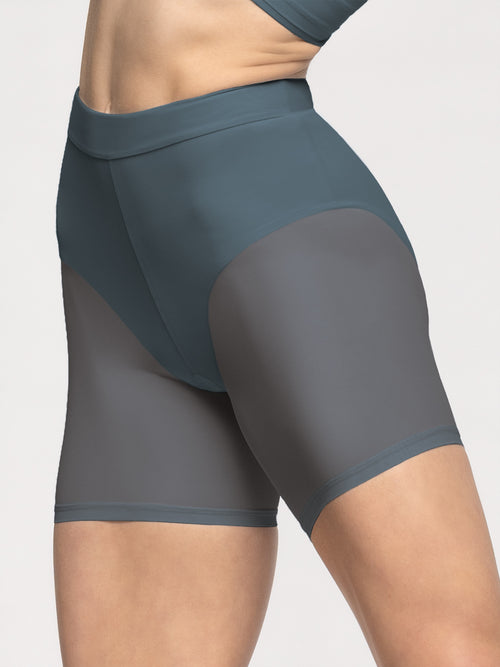 Back Seam Shorts Blue Agave Mesh RTW
