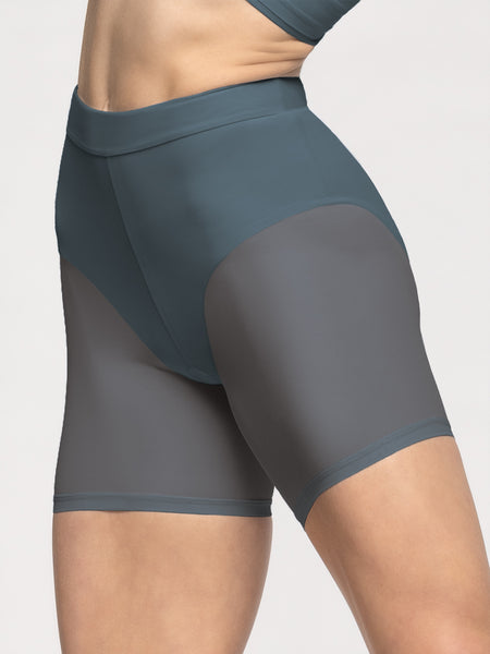 Back Seam Shorts Blue Agave Mesh RTW