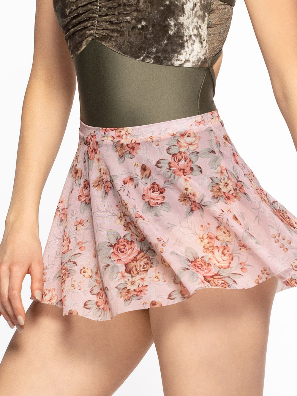 View detail around the hip area of the Flare Skirt Love Letter Mesh RTW.