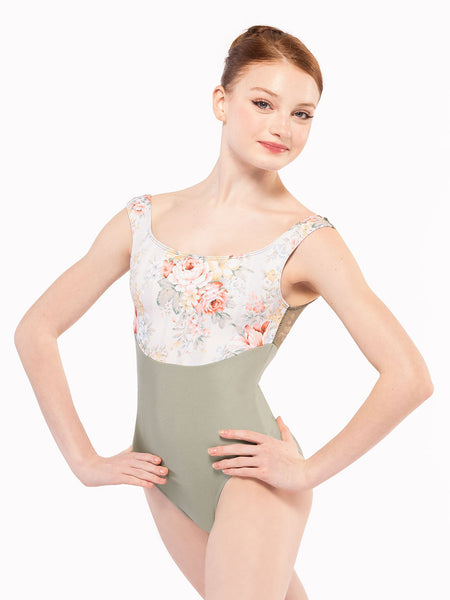 Eleve Dancewear Audrey Leotard Endless Love with waist line front view.