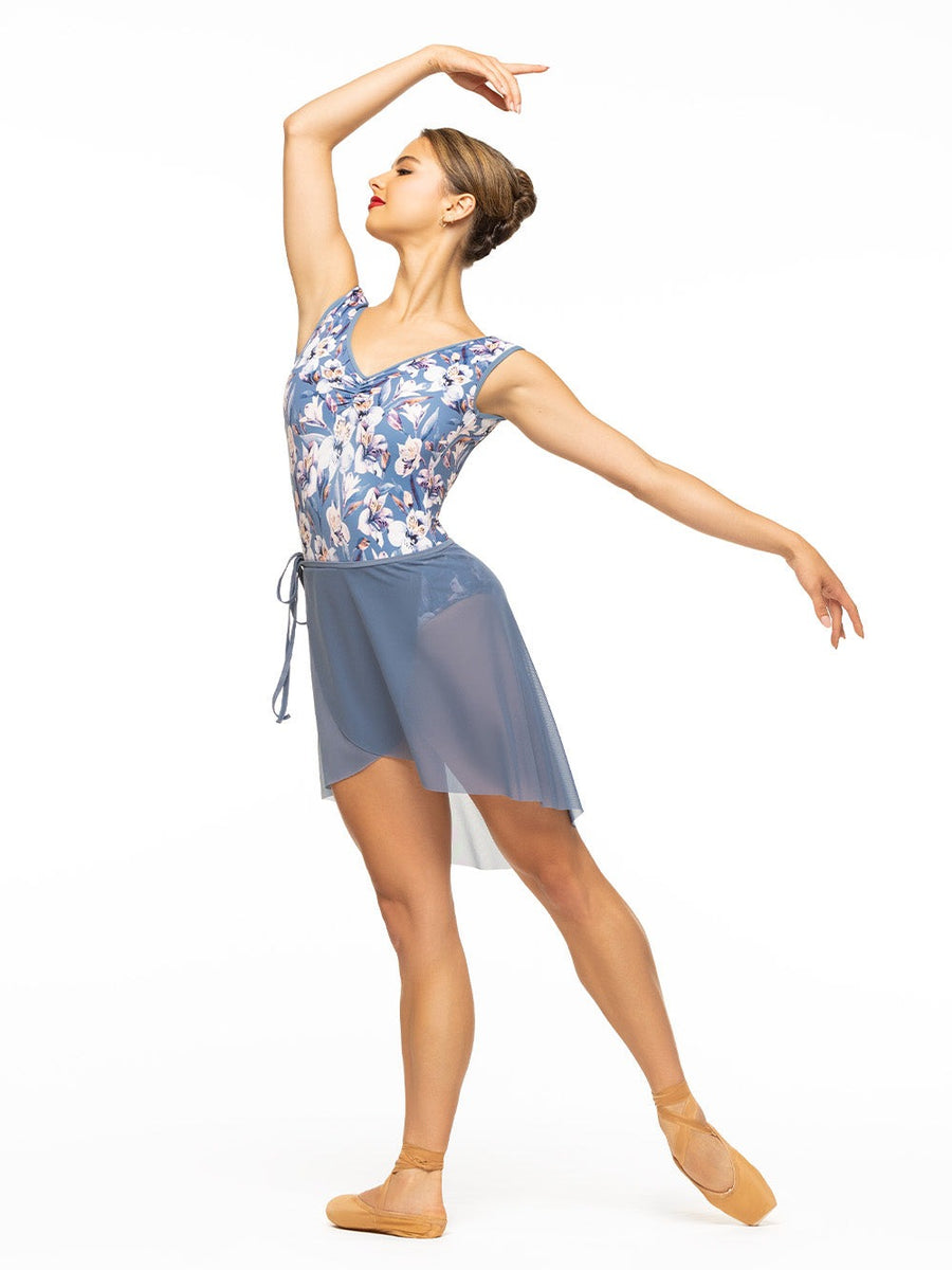 Vienna Mid HighLow Wrap Skirt Jean Mesh RTW Elevé Dancewear