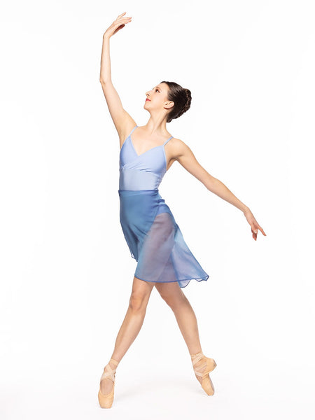 Vienna Mid High-Low Wrap Skirt Hydrangea Chiffon RTW