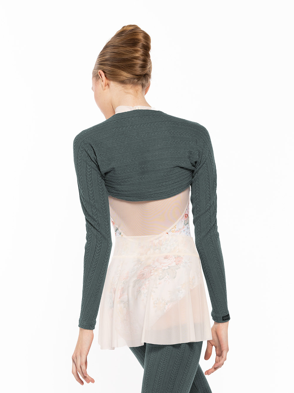Back line detail of the Elizabeth Leotard Endless Love RTW while dancer is facing back.