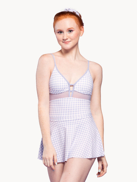 Agnes Lavender Gingham Leotard RTW