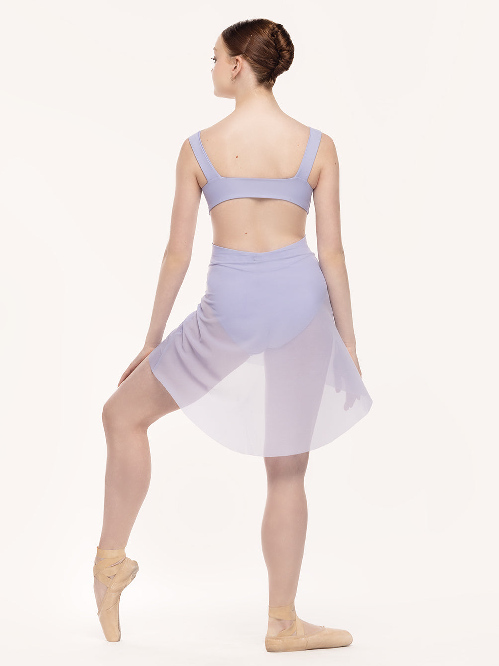 Eleve Dancewear Jackie Leotard Kids in Lavender color, full body back view.