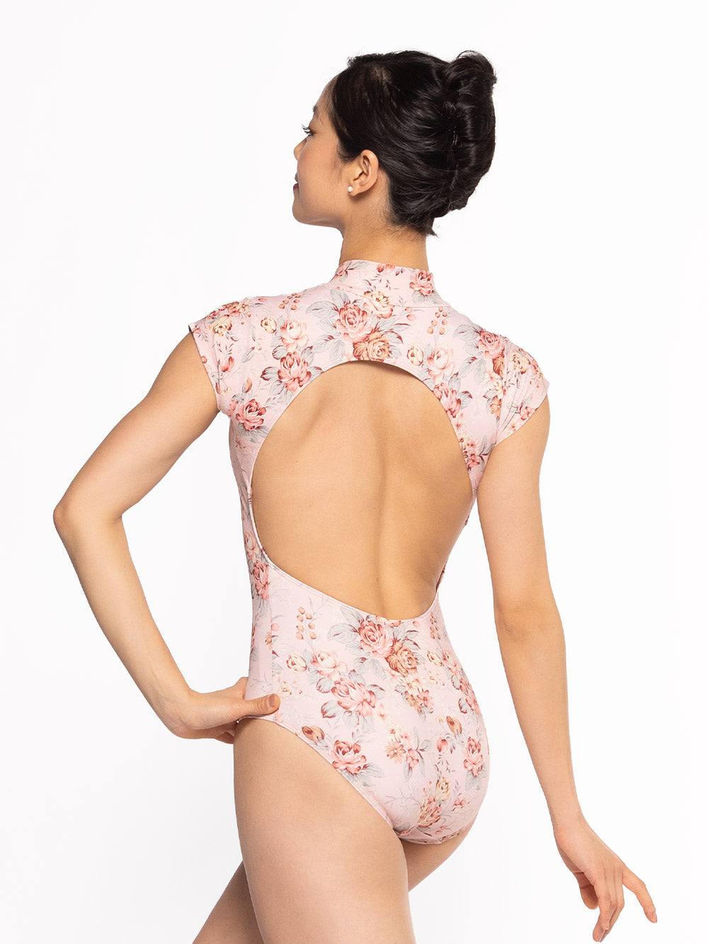 Dancer is facing back, wearing a Molly Leotard Love Letter RTW.