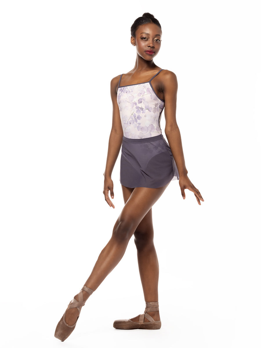 lycee 夏目sp Elevé Dancewear Girls Short Tulip Skirt with Dark Purple Mesh