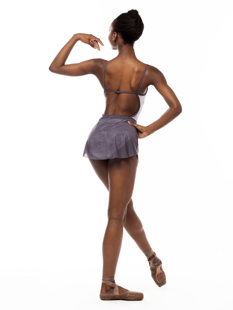 Elevé Dancewear Girls Short Tulip Skirt with Dark Purple Mesh
