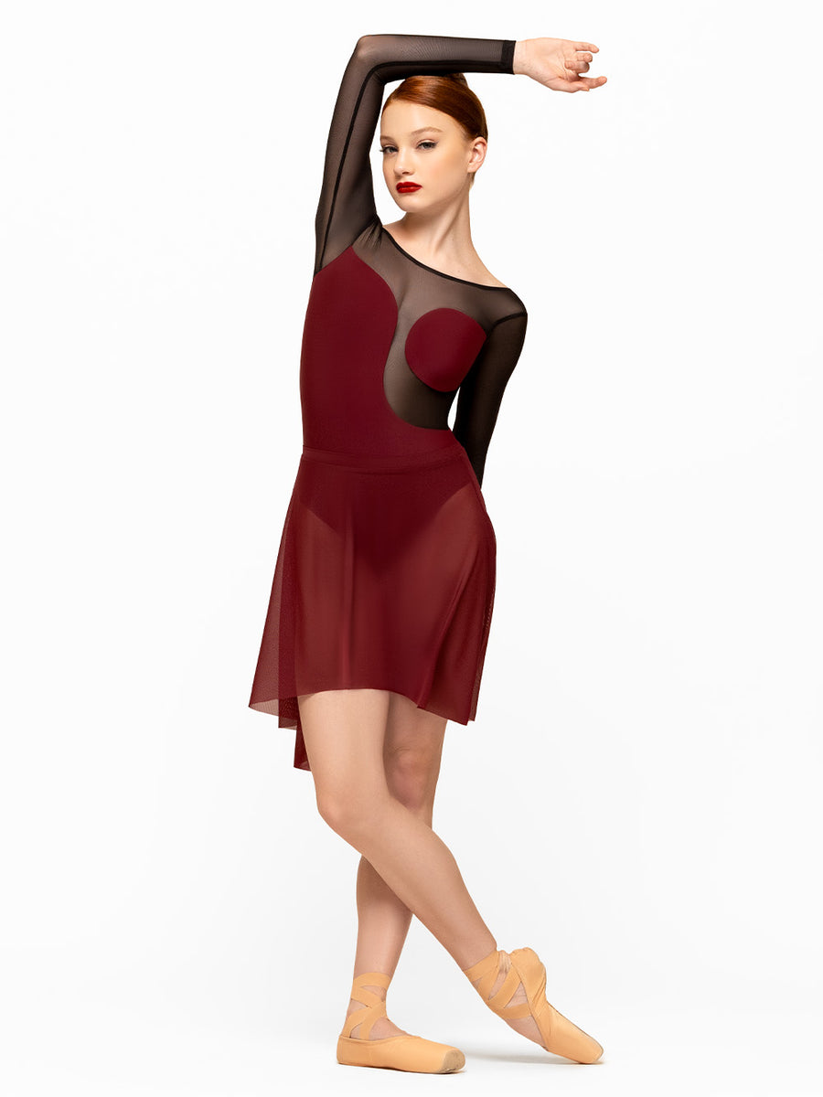Wine Red High Low Lace Skirt main image 1