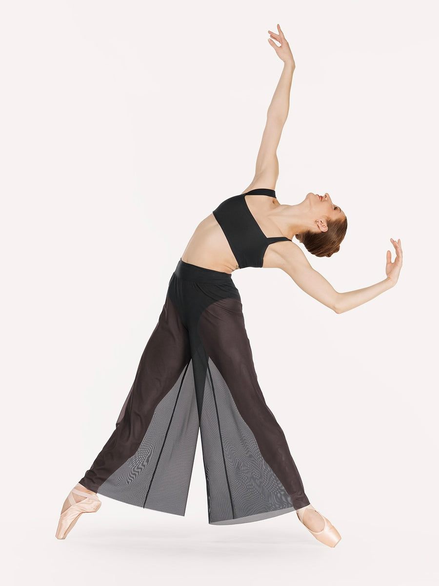 Elevé Dancewear | A-Line Pants Black Mesh RTW