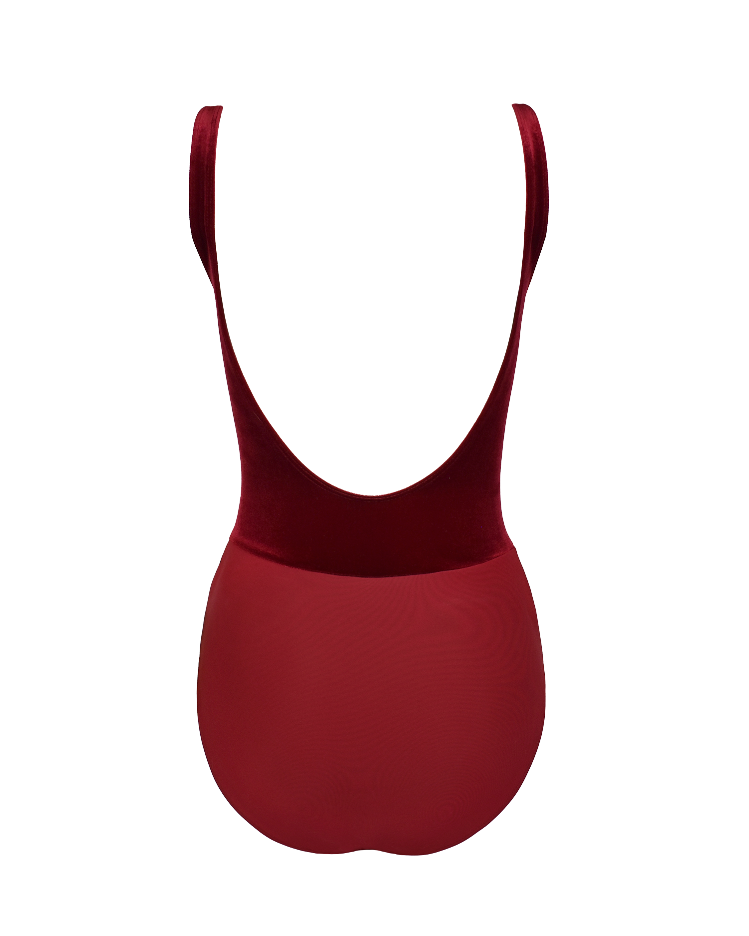 Kids red leotard with contrasting velvet back.