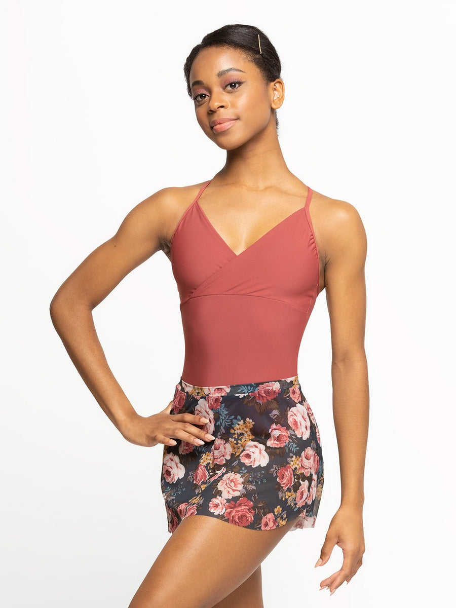Elevé Dancewear Women's Short Tulip Skirt with Black Mesh & Pink