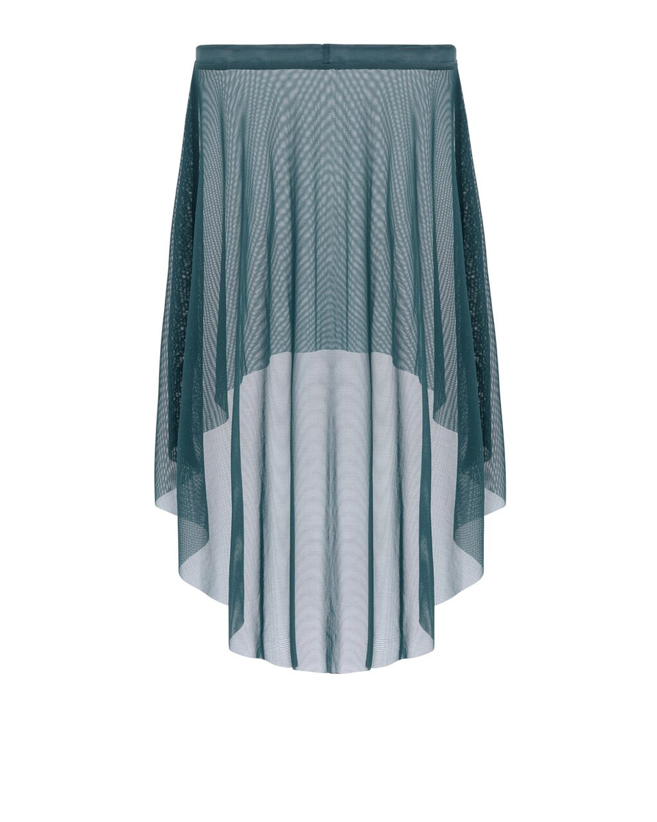 ●High School Disco● Fog long mesh skirt (Swan) Dramatic-High-Low-Skirt-Back-