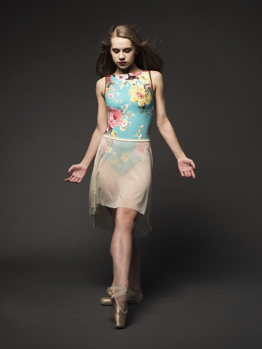 Elevé Dancewear | Long High-Low Skirt Kids Light Ivory Mesh RTW