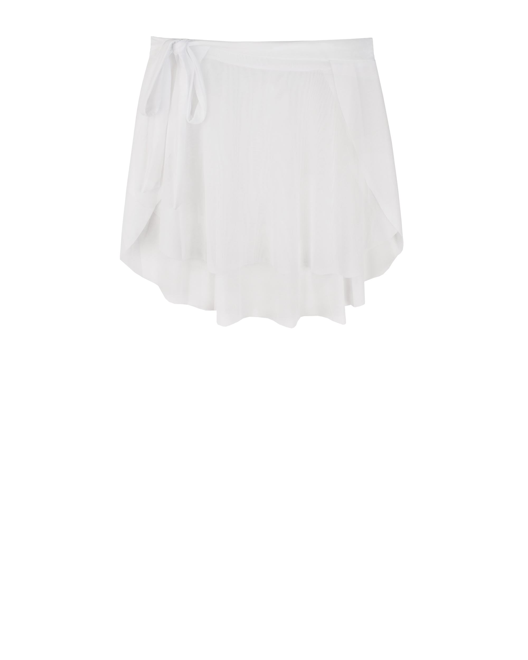 Front of white mesh skirt