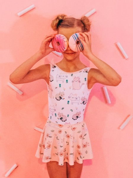 Tulip or Flare Skirt Kids Flower Doodles RTW
