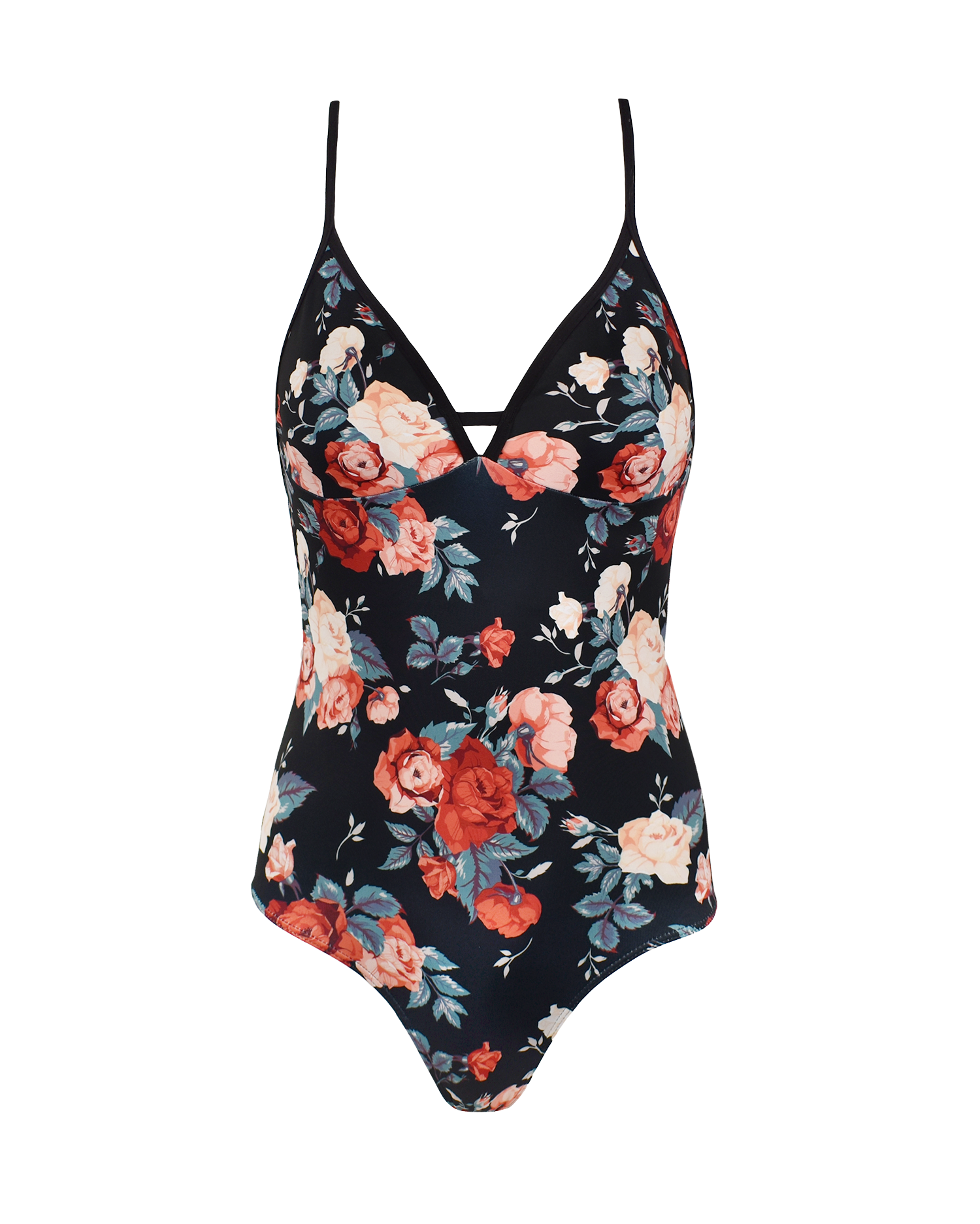 Ghost image of floral patterned leotard
