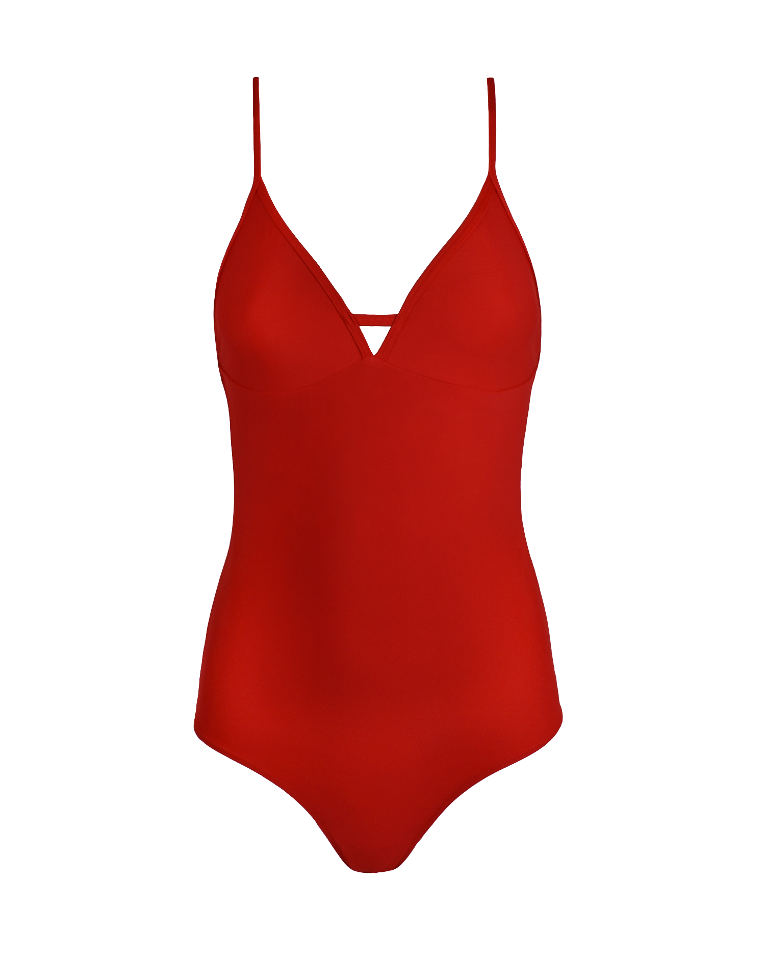 Front of Sultry Red Leotard with intricate front detail