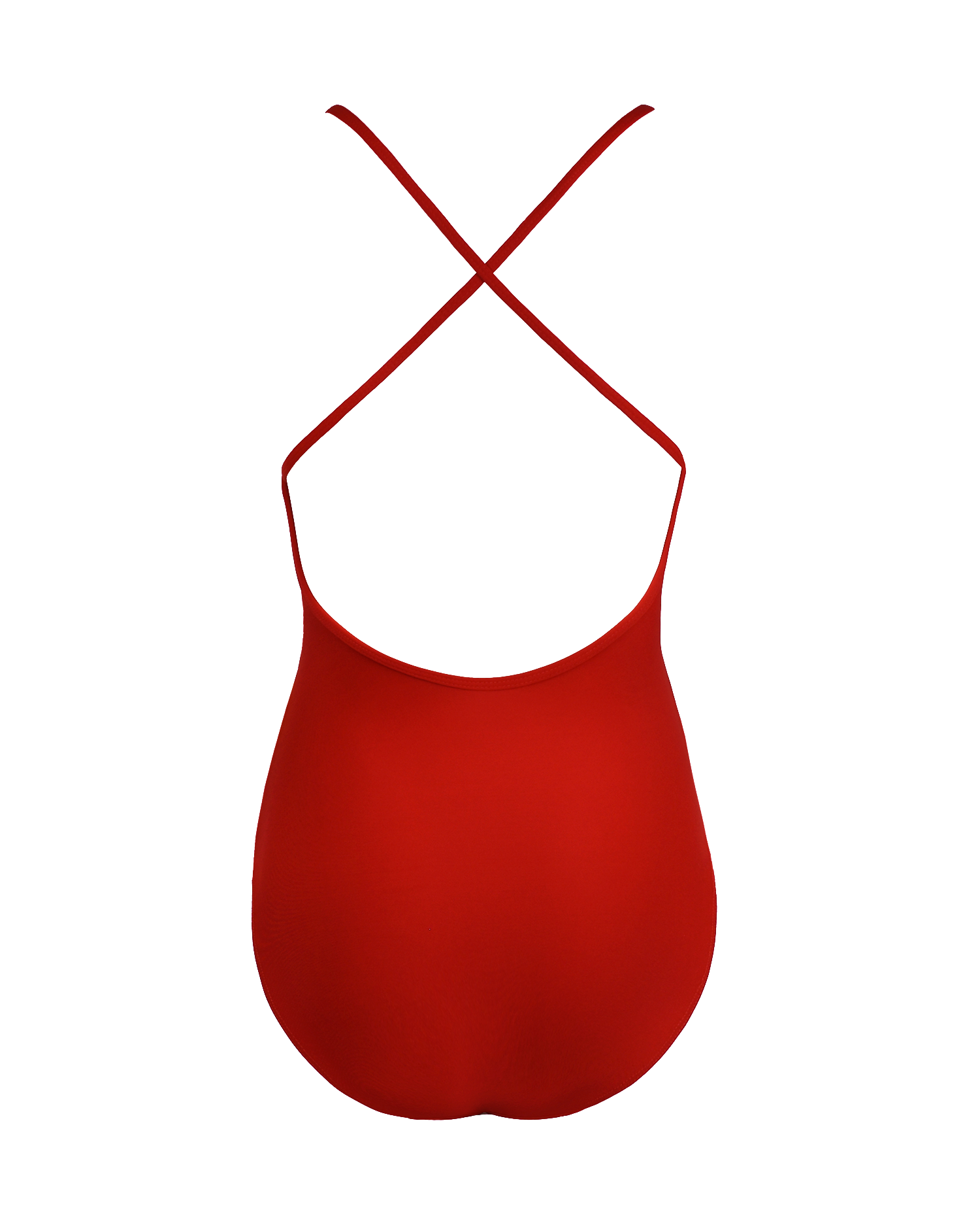 Back of Sultry Red Leotard with X-strap back design complements