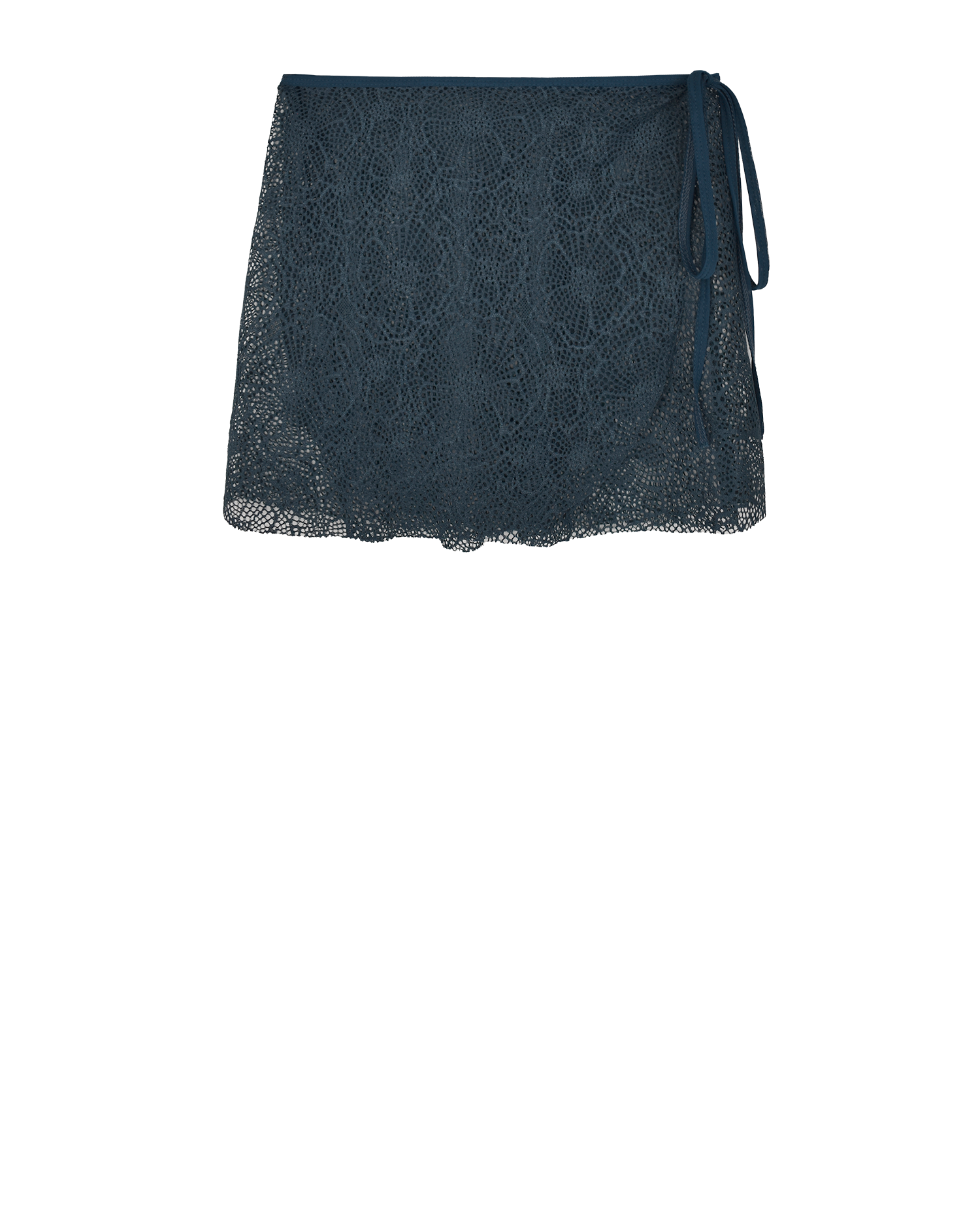 Front of lace skirt in deep sea blue