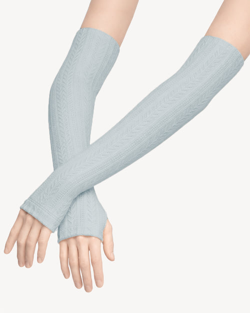 Arm Warmers Knit Light Blue RTW