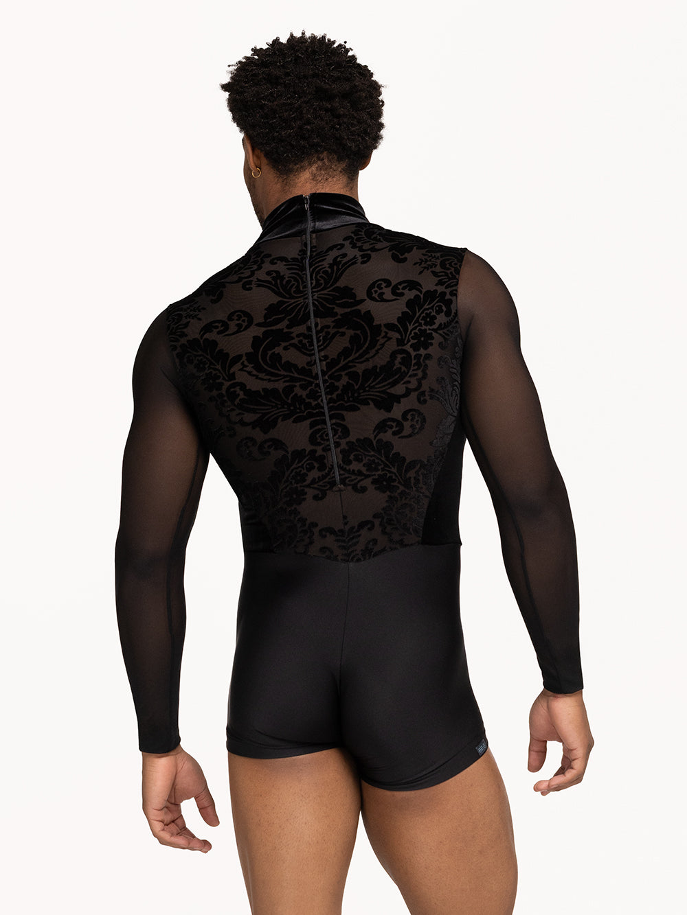 Eleve Dancewear Charles Biketard in Black Baroque, back view. 
