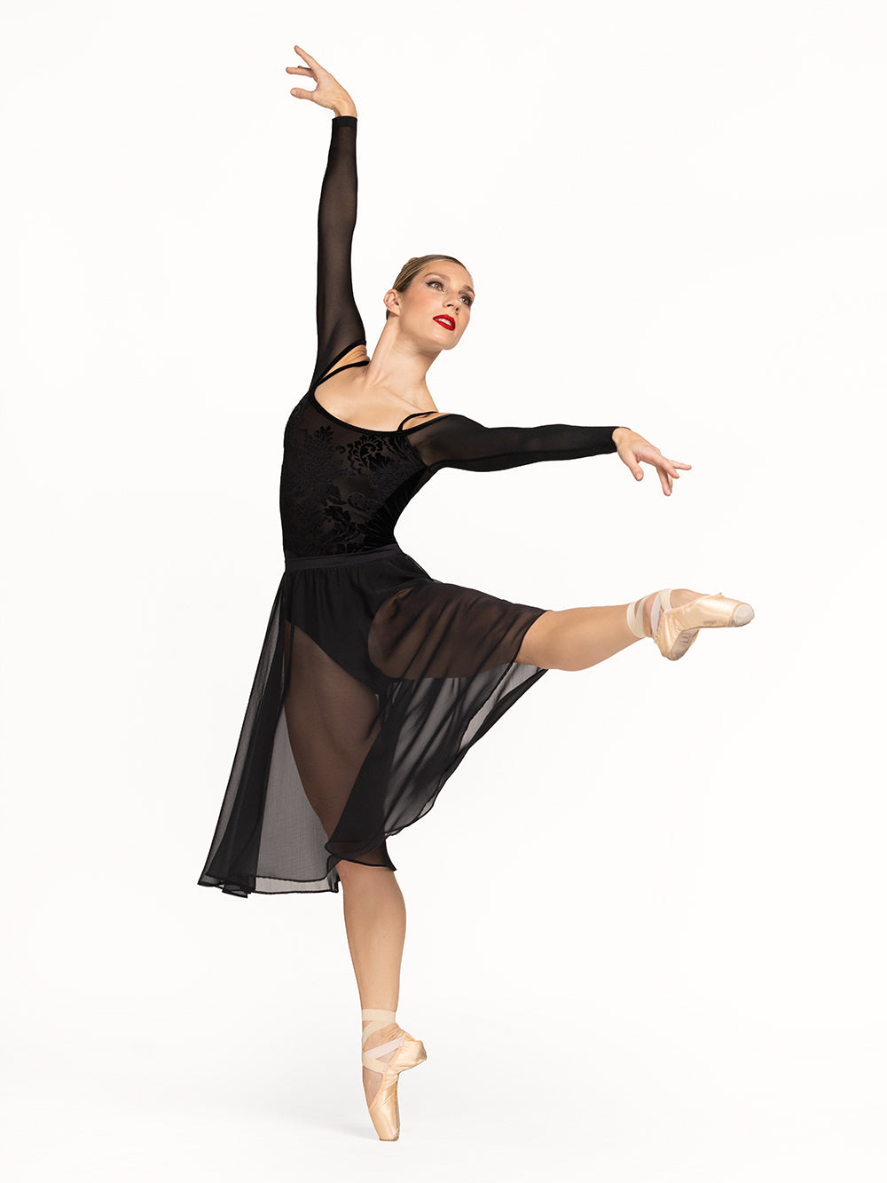 Elevé Dancewear | Chiffon Rehearsal Skirt Black RTW