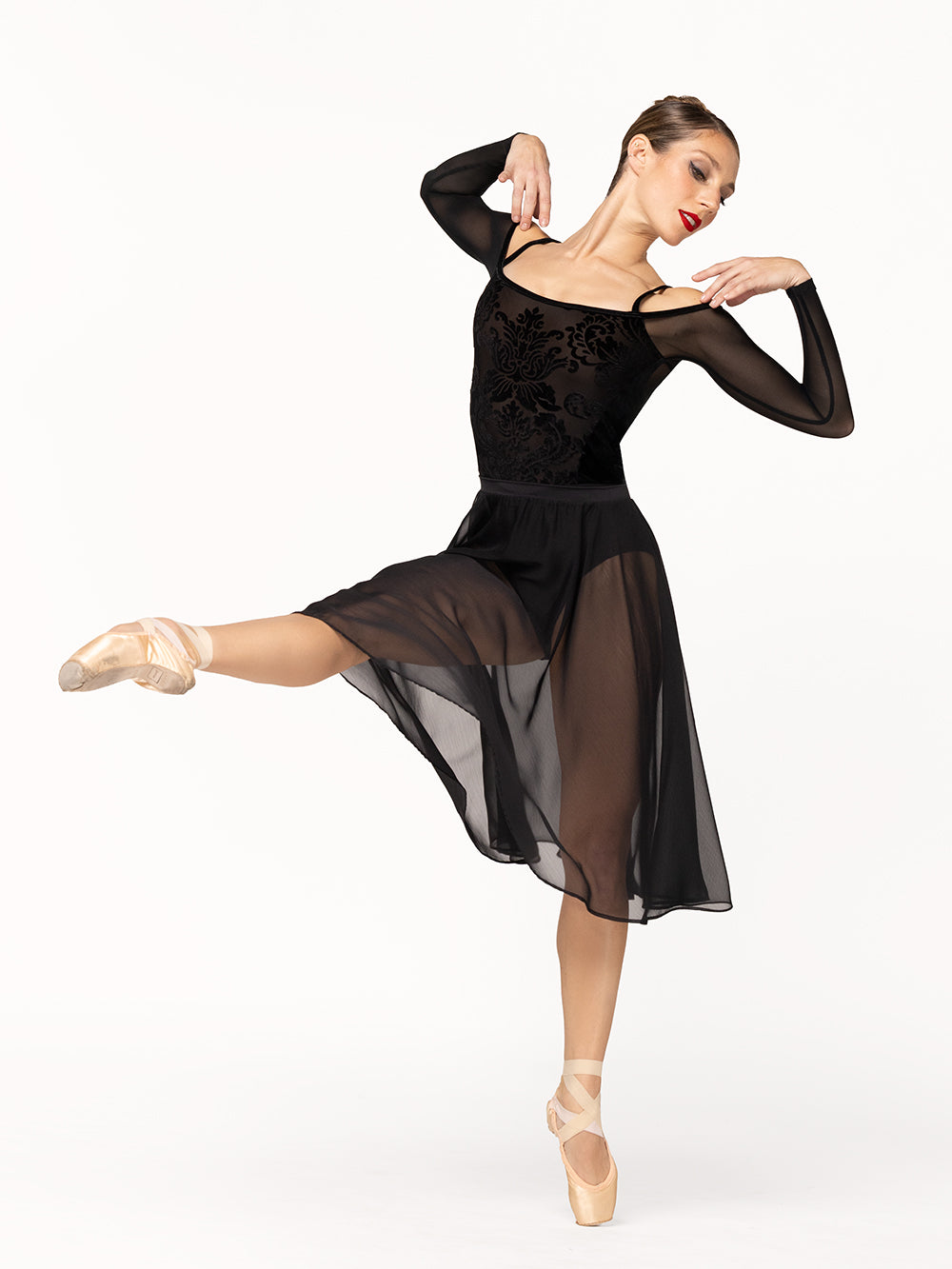 Chiffon Rehearsal Skirt Black Kids Rtw Elevé Dancewear