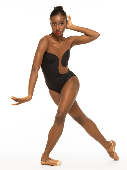Luna Black Mocha Mesh Leotard RTW