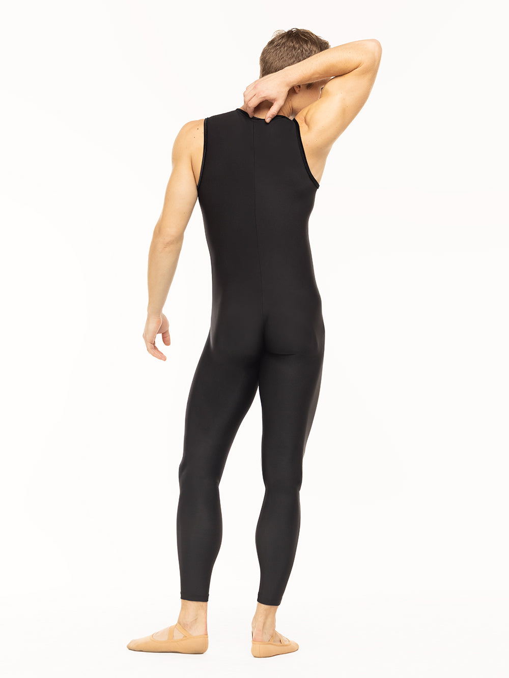 Eleve Dancewear Nathan Unitard in Black color, back view.