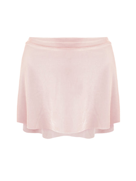[School Name & Level] Tulip Skirt - Powder Pink Velvet