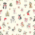  Christmas Dogs Cream Mesh