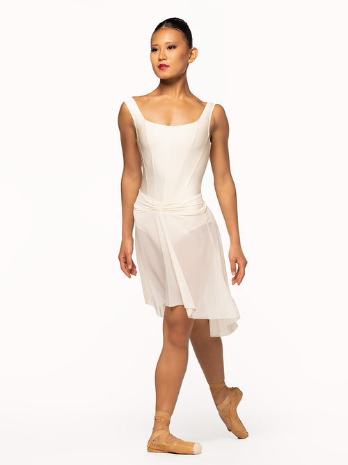 Amora Long High-Low Skirt Cream Mesh RTW