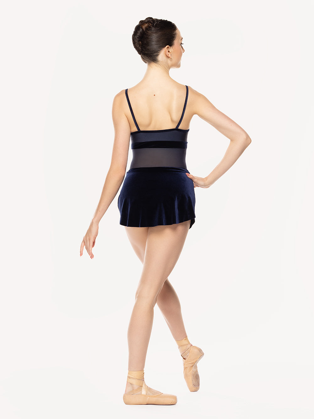 Eleve Dancewear Ariel Leotard Kids in Eclipse color, full body back view. 