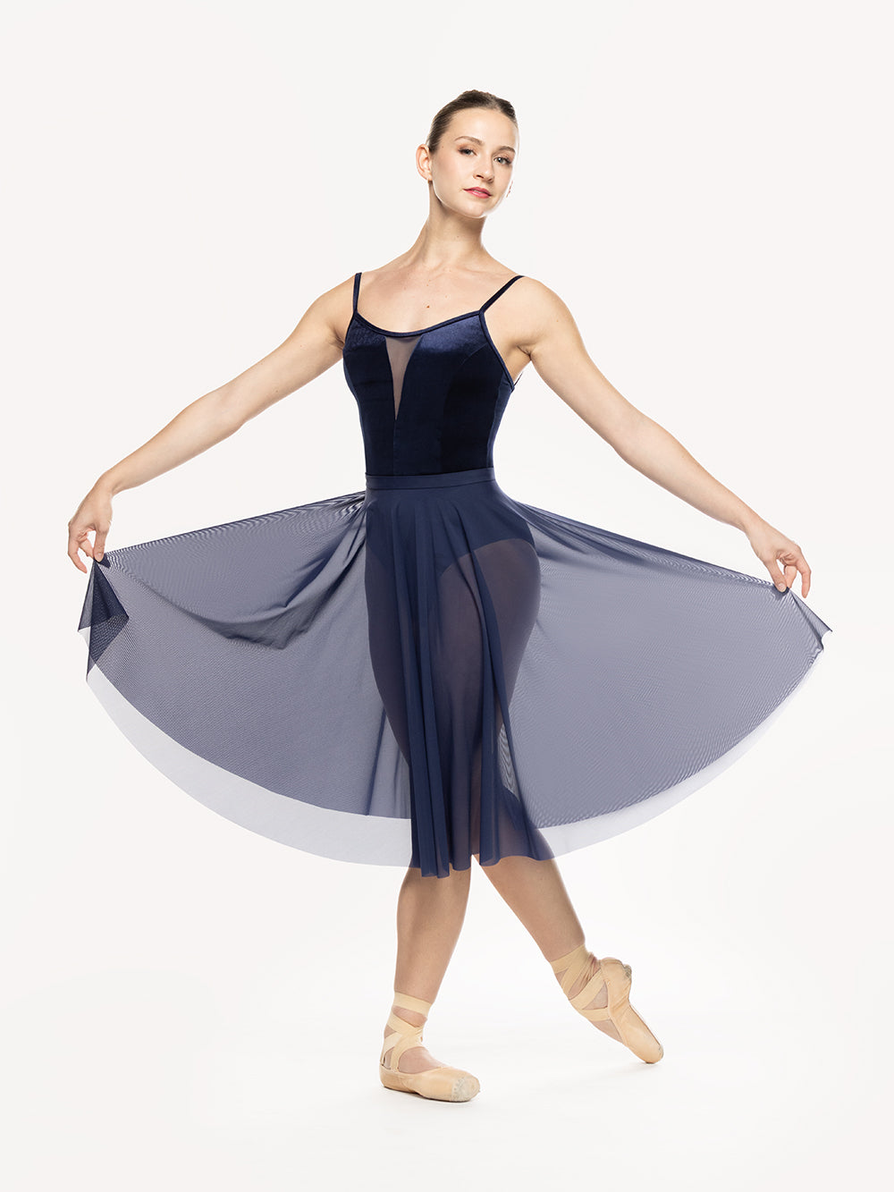 Eleve Dancewear Chloe Leotard in Eclipse color, front view. 