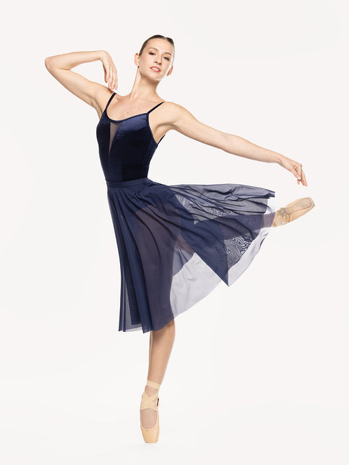 Circle Skirt Dark Navy Mesh RTW