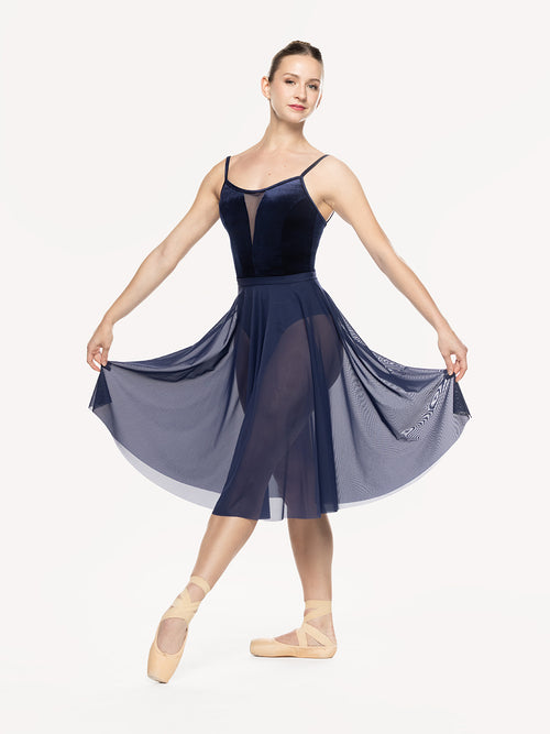 Circle Skirt Dark Navy Mesh Kids RTW