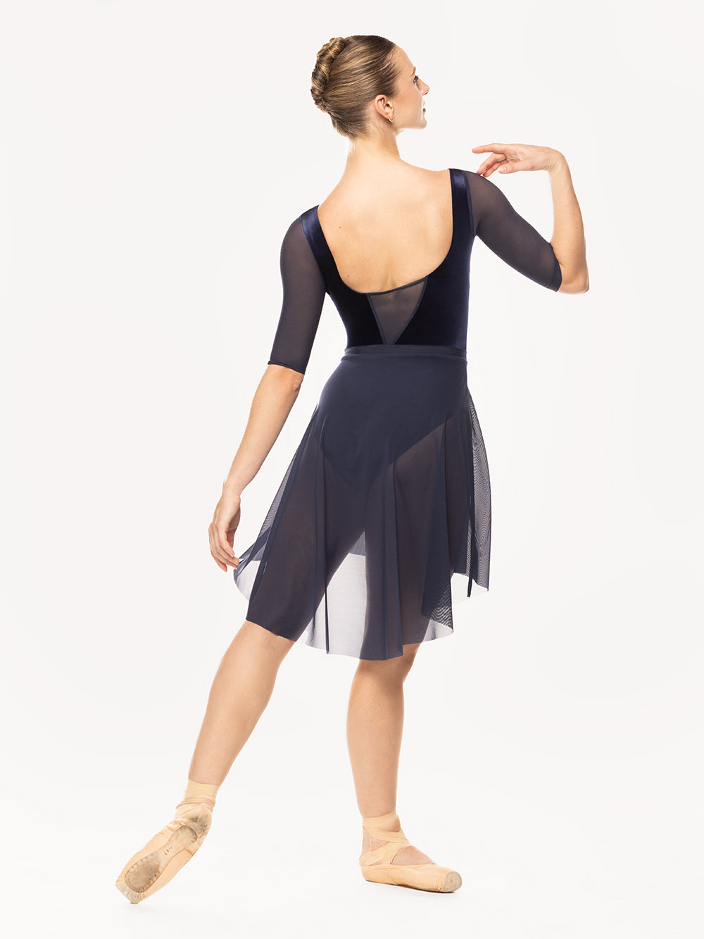 Eleve Dancewear Tempe Leotard Kids in Eclipse color, back view. 