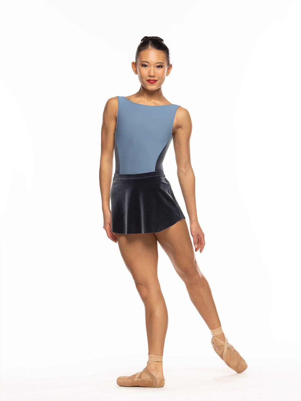 Elevé Dancewear Woman's Tulip Skirt in Dark Blue Velvet
