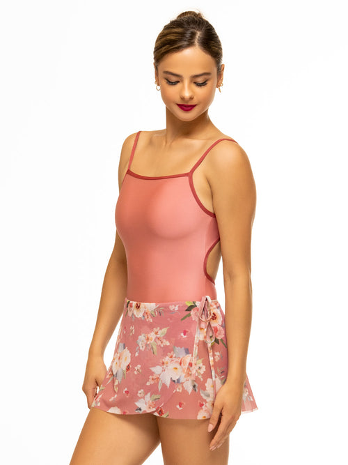 Vienna Short Wrap Skirt Tranquil Lantana Mesh RTW