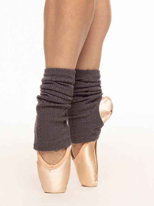 Stirrup Leg Warmers Ankle Knit Plum RTW