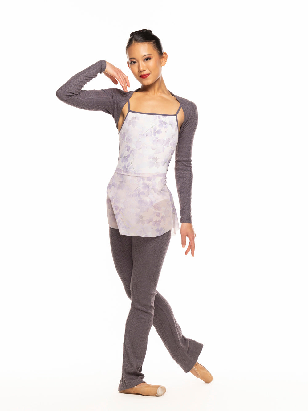 Elevé Dancewear | Thigh High Leg Warmers Knit Plum Kids RTW
