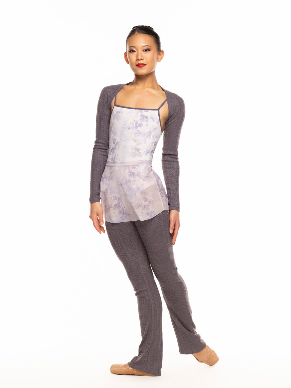 Elevé Dancewear | Thigh High Leg Warmers Knit Plum RTW