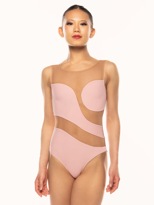Lunata Leotard Rose Latte Mesh RTW