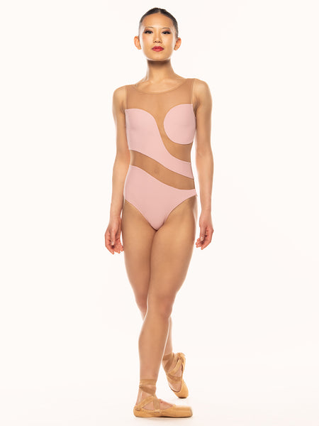 Lunata Leotard Rose Latte Mesh Kids RTW