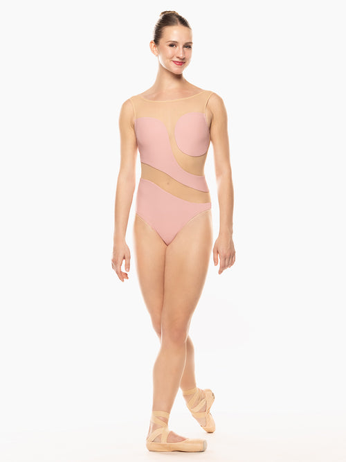 Lunata Leotard Rose Tan Mesh Kids RTW