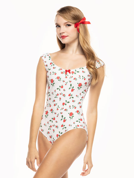 Lina Leotard Red Blooms Kids RTW